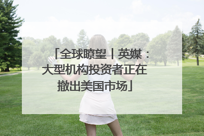 全球瞭望丨英媒：大型机构投资者正在撤出美国市场