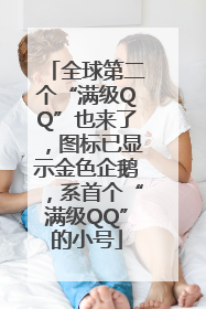 全球第二个“满级QQ”也来了，图标已显示金色企鹅，系首个“满级QQ”的小号