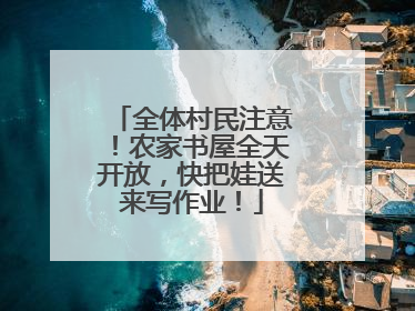 全体村民注意！农家书屋全天开放，快把娃送来写作业！