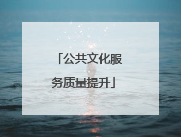 公共文化服务质量提升