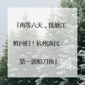 再等六天，钱塘江鲜回归！杭州渔民：第一波盼刀鱼
