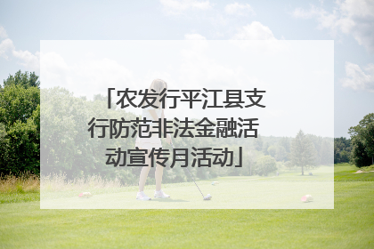 农发行平江县支行防范非法金融活动宣传月活动