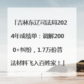 吉林东辽司法局2024年成绩单：调解2000+纠纷，1.7万份普法材料飞入百姓家！