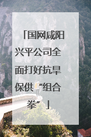 国网咸阳兴平公司全面打好抗旱保供“组合拳”