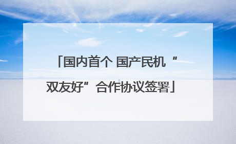 国内首个 国产民机“双友好”合作协议签署