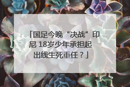 国足今晚“决战”印尼 18岁少年承担起出线生死重任？