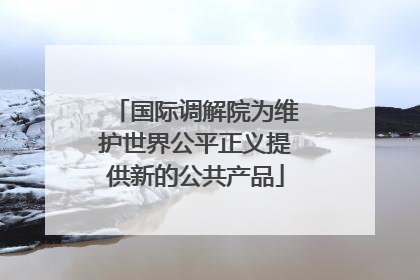 国际调解院为维护世界公平正义提供新的公共产品