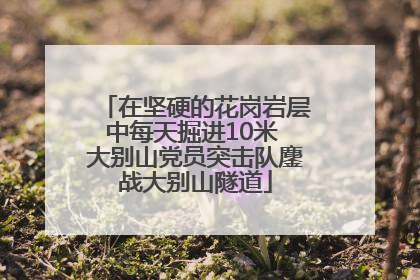 在坚硬的花岗岩层中每天掘进10米 大别山党员突击队鏖战大别山隧道