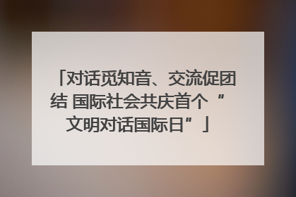 对话觅知音、交流促团结 国际社会共庆首个“文明对话国际日”