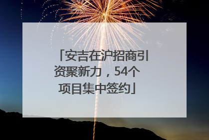 安吉在沪招商引资聚新力，54个项目集中签约