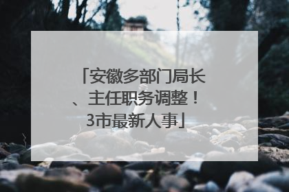 安徽多部门局长、主任职务调整！3市最新人事