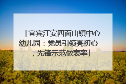 宜宾江安四面山镇中心幼儿园：党员引领亮初心，先锋示范做表率