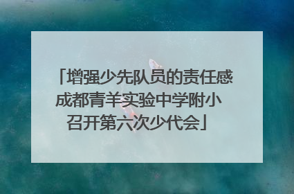 增强少先队员的责任感 成都青羊实验中学附小召开第六次少代会