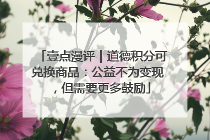 壹点漫评｜道德积分可兑换商品：公益不为变现，但需要更多鼓励