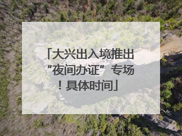 大兴出入境推出“夜间办证”专场！具体时间