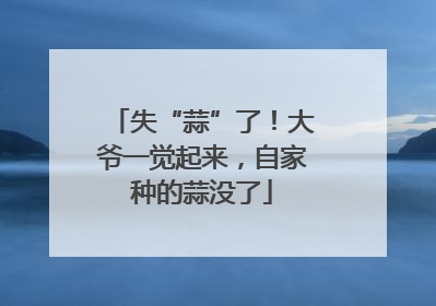 失“蒜”了！大爷一觉起来，自家种的蒜没了