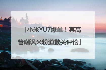 小米YU7爆单！某高管嘲讽米粉道歉关评论