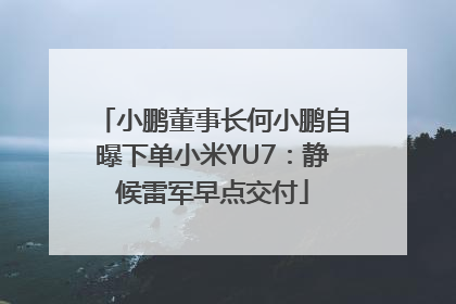 小鹏董事长何小鹏自曝下单小米YU7：静候雷军早点交付