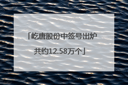 屹唐股份中签号出炉 共约12.58万个