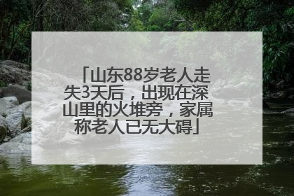 山东88岁老人走失3天后，出现在深山里的火堆旁，家属称老人已无大碍
