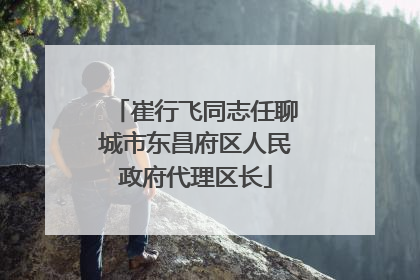 崔行飞同志任聊城市东昌府区人民政府代理区长