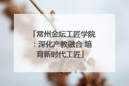 常州金坛工匠学院：深化产教融合 培育新时代工匠