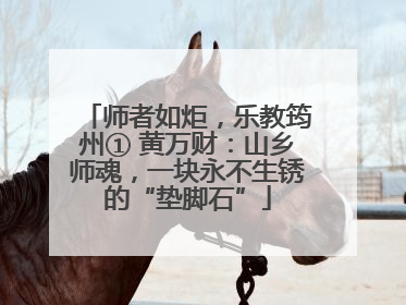 师者如炬，乐教筠州① 黄万财：山乡师魂，一块永不生锈的“垫脚石”
