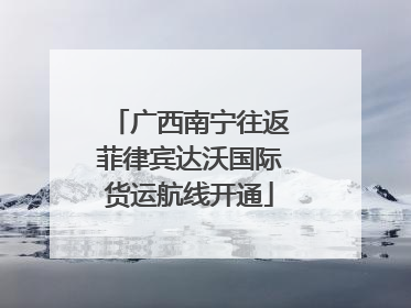 广西南宁往返菲律宾达沃国际货运航线开通