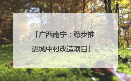 广西南宁：稳步推进城中村改造项目