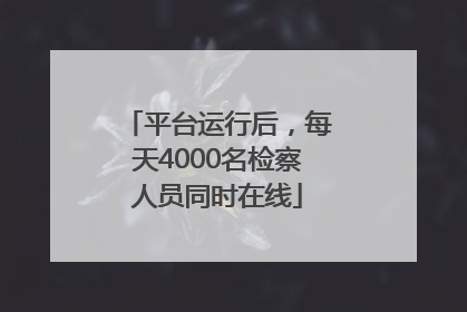平台运行后，每天4000名检察人员同时在线