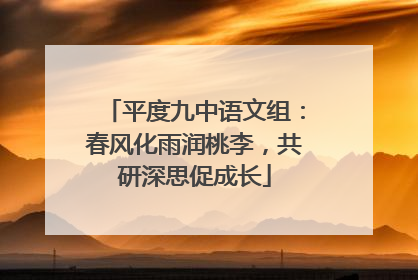 平度九中语文组：春风化雨润桃李，共研深思促成长