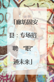 廊坊固安县：专场招聘 “职”通未来