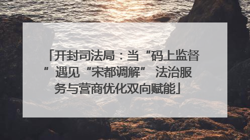 开封司法局：当“码上监督”遇见“宋都调解” 法治服务与营商优化双向赋能