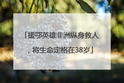 援鄂英雄非洲纵身救人，将生命定格在38岁
