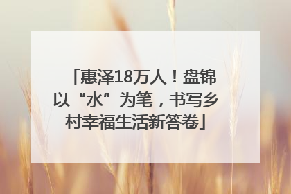 惠泽18万人！盘锦以“水”为笔，书写乡村幸福生活新答卷