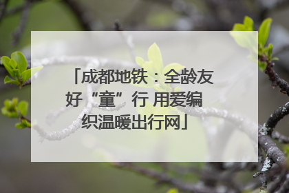 成都地铁：全龄友好“童”行 用爱编织温暖出行网