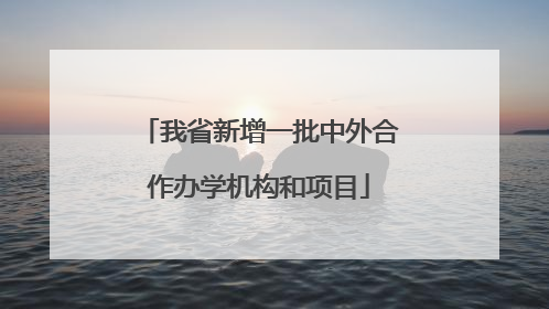 我省新增一批中外合作办学机构和项目
