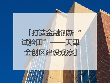 打造金融创新“试验田”——天津金创区建设观察
