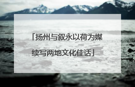 扬州与叙永以荷为媒续写两地文化佳话