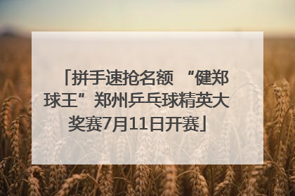 拼手速抢名额 “健郑球王”郑州乒乓球精英大奖赛7月11日开赛
