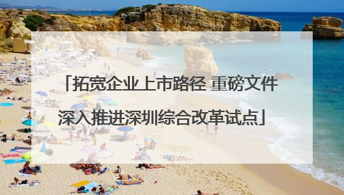 拓宽企业上市路径 重磅文件深入推进深圳综合改革试点