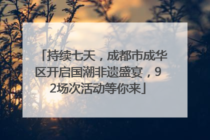 持续七天，成都市成华区开启国潮非遗盛宴，92场次活动等你来