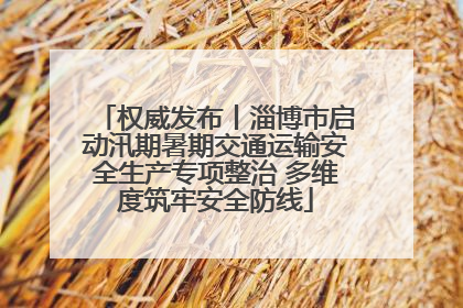 权威发布丨淄博市启动汛期暑期交通运输安全生产专项整治 多维度筑牢安全防线