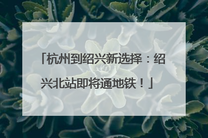 杭州到绍兴新选择：绍兴北站即将通地铁！