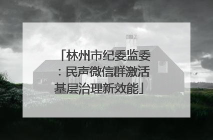 林州市纪委监委：民声微信群激活基层治理新效能