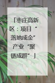 枣庄高新区：项目“落地成金” 产业“聚链成群”