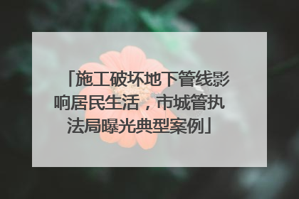 施工破坏地下管线影响居民生活，市城管执法局曝光典型案例