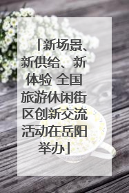 新场景、新供给、新体验 全国旅游休闲街区创新交流活动在岳阳举办