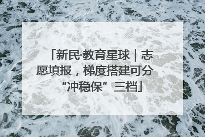 新民·教育星球｜志愿填报，梯度搭建可分“冲稳保”三档