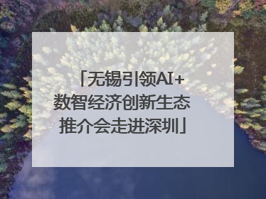 无锡引领AI+数智经济创新生态推介会走进深圳